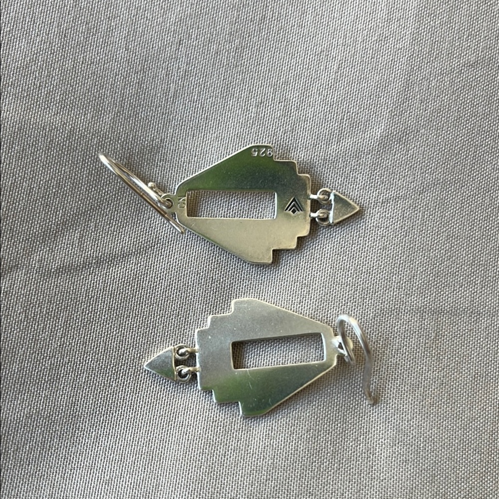 Native American stamped Sterling drop
  Earrings
